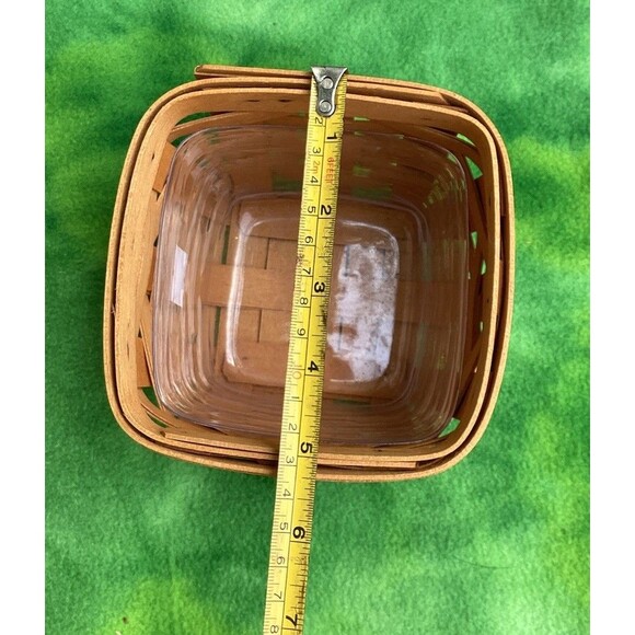 Longaberger Basket Set 1 Single Handle 1 No Handle & 1 Plastic Liner Fits Both - Picture 5 of 16